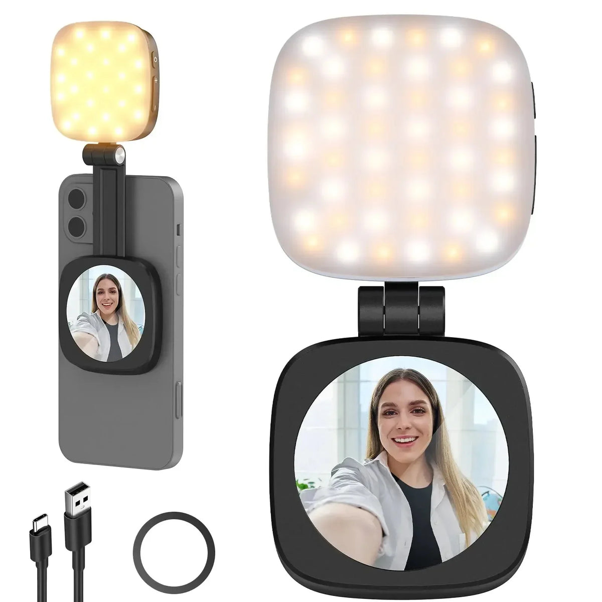 Decorative Magnetic Selfie Light for MagSafe iPhone – Foldable LED