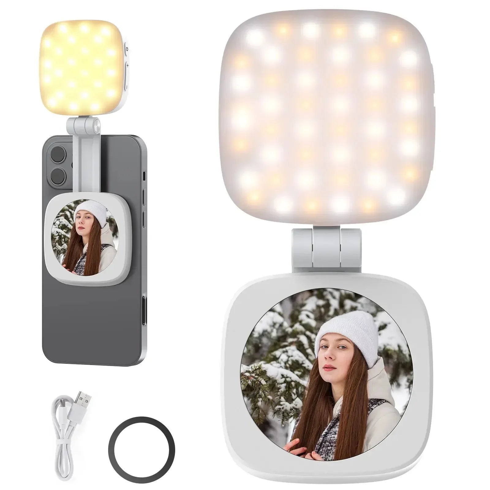 Decorative Magnetic Selfie Light for MagSafe iPhone – Foldable LED
