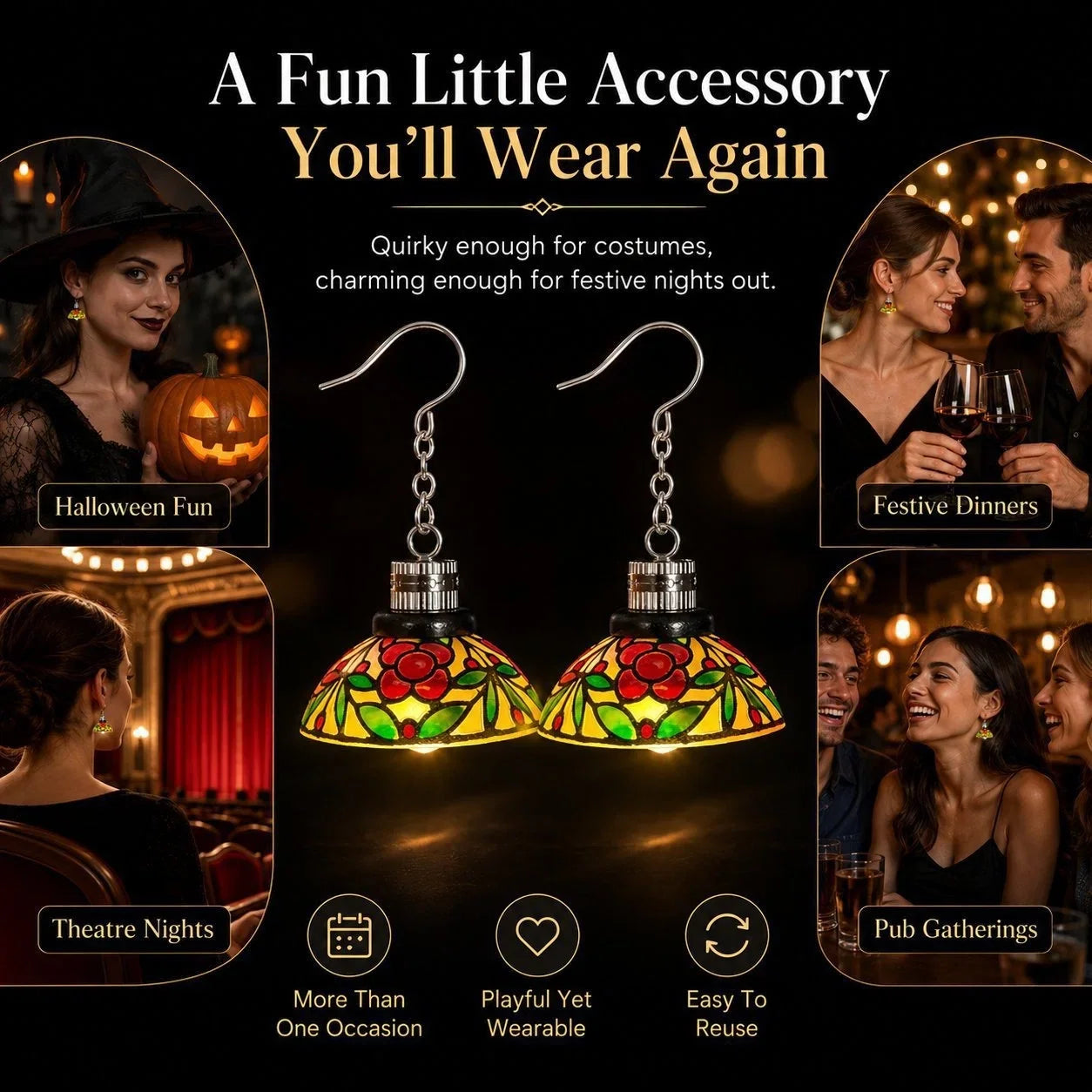 Decorative Whimsical Lamp Shade Earrings for Focused Lighting