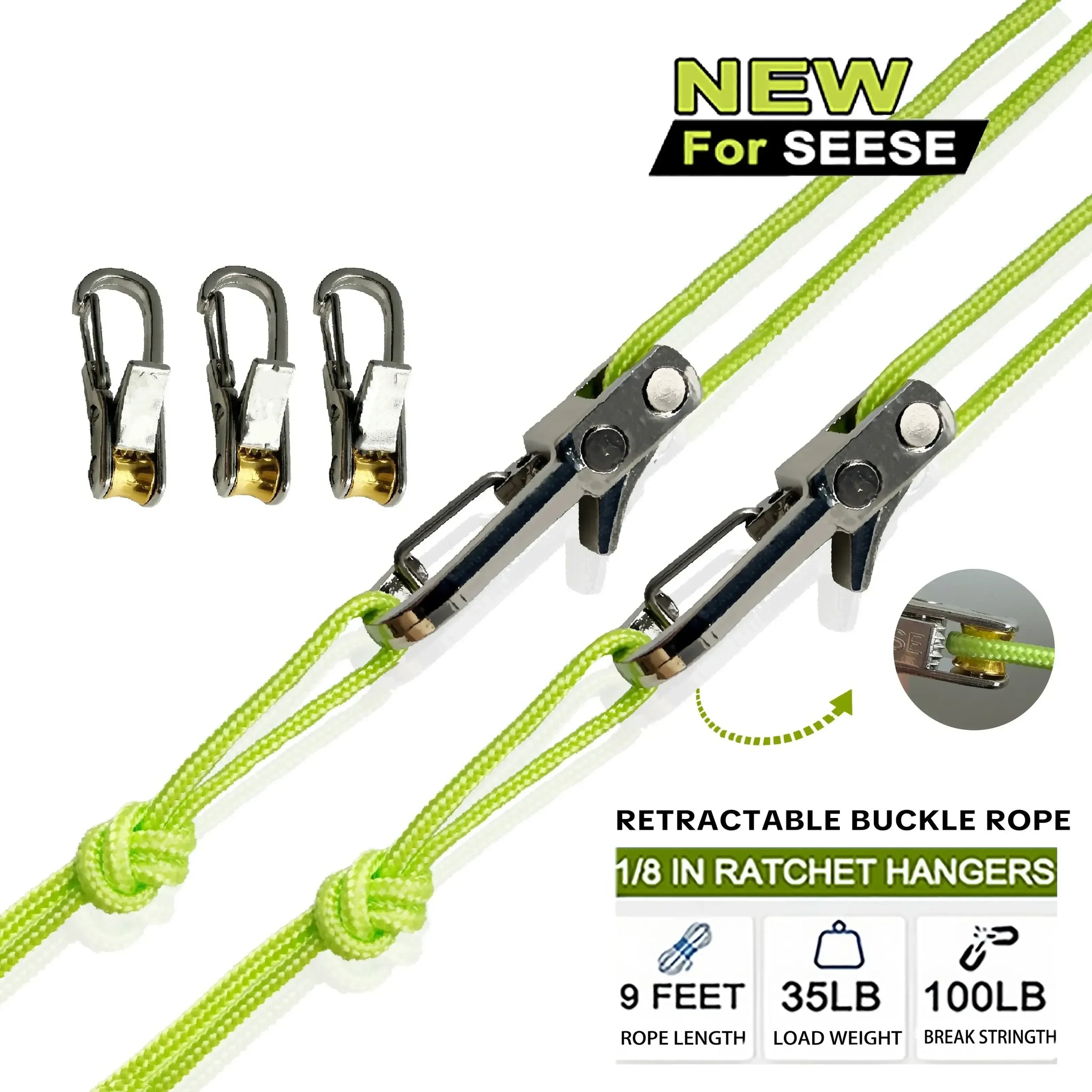 Heavy-Duty Ret retractable Tie-Down Rope