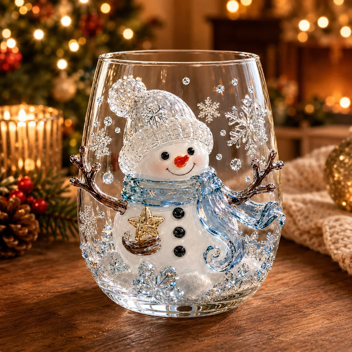 Purpose-Built Magical 3D Glass Cup Collection – Santa, Reindeer