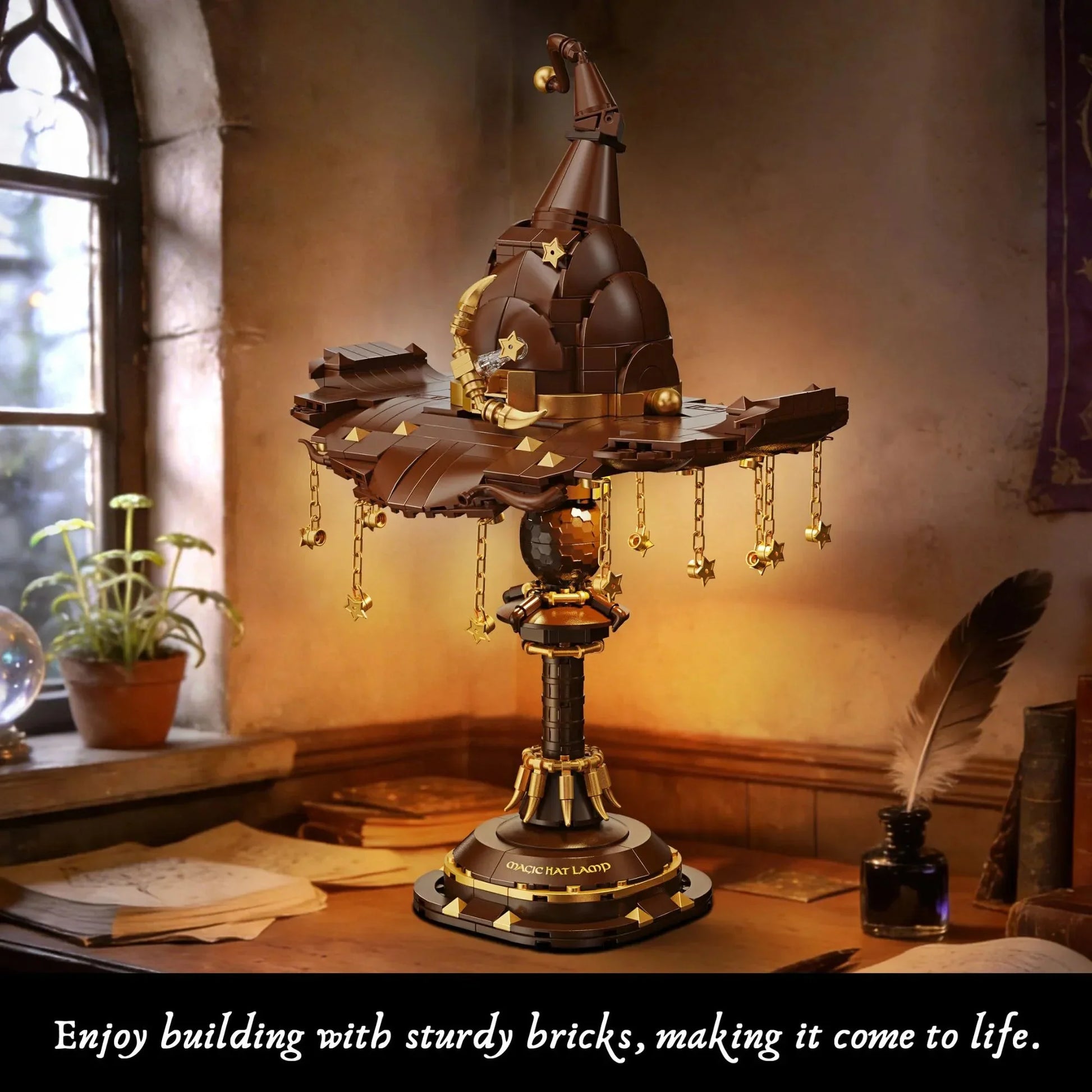 Decorative Magic Hat Building Blocks Desk Lamp for Focused Lighting