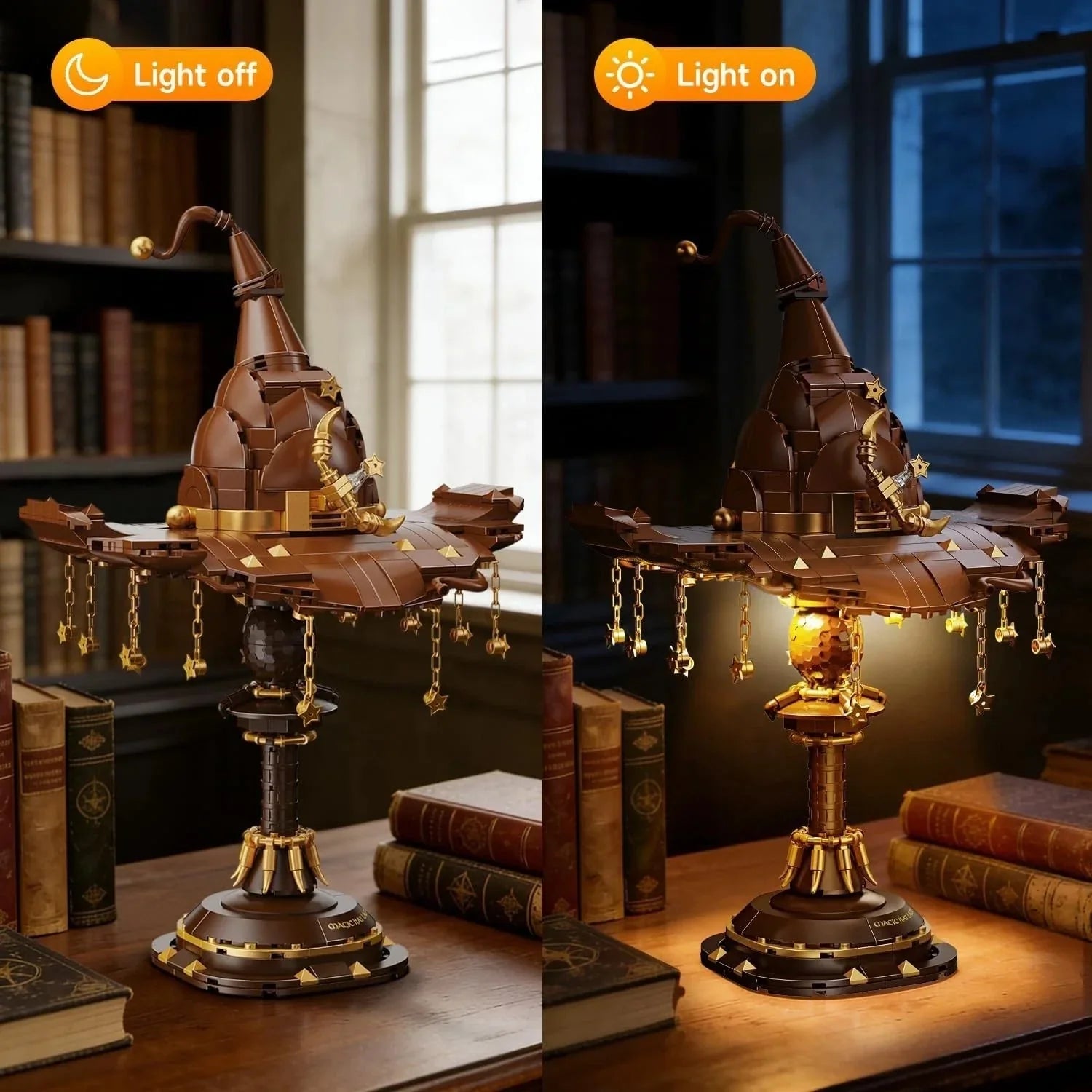 Decorative Magic Hat Building Blocks Desk Lamp for Focused Lighting