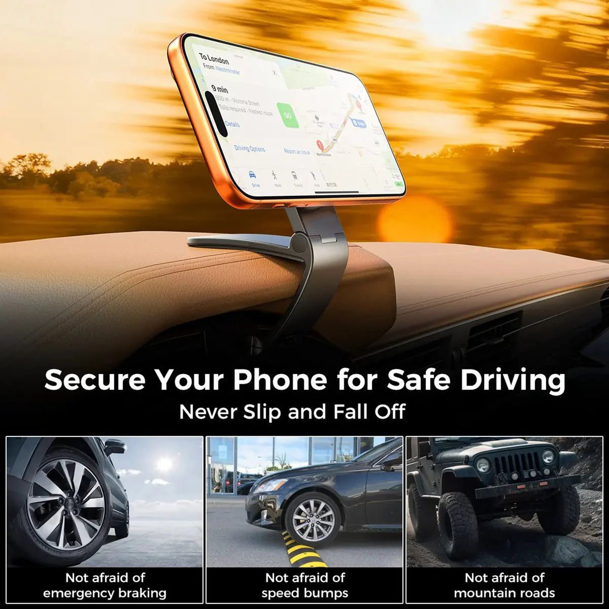 Vehicle-Ready Magnetic Car Phone Mount for Garage Use