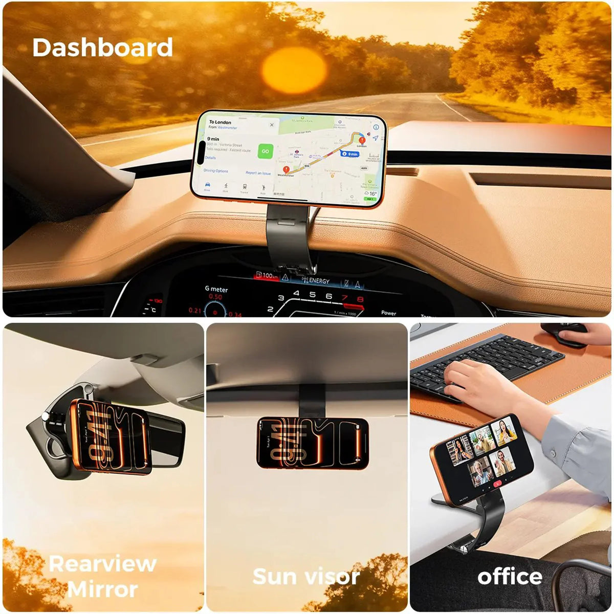 Vehicle-Ready Magnetic Car Phone Mount for Garage Use