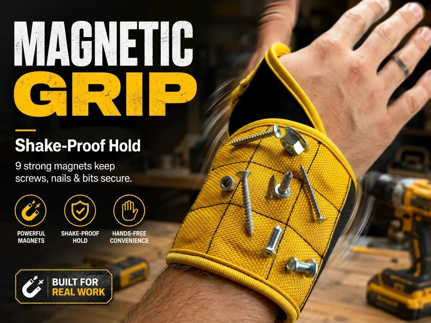 Workshop-Ready Magnetic Tool Wristband – Hands- Hardware