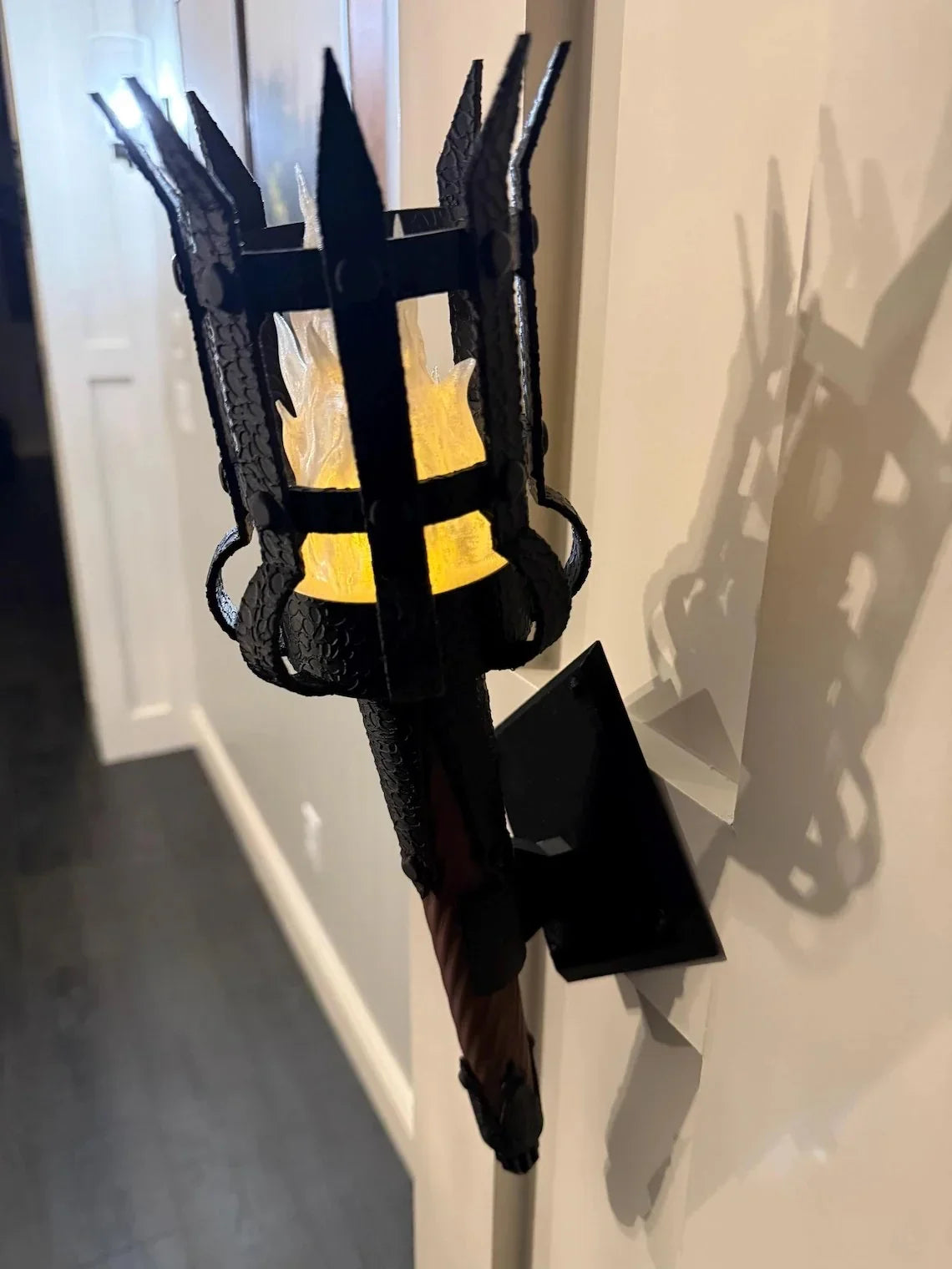 Decorative Medieval Torch Wall Sconce: Battery LED Realistic Candle