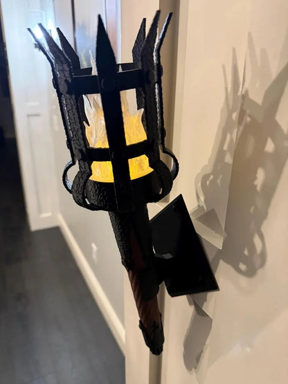 Decorative Medieval Torch Wall Sconce: Battery LED Realistic Candle