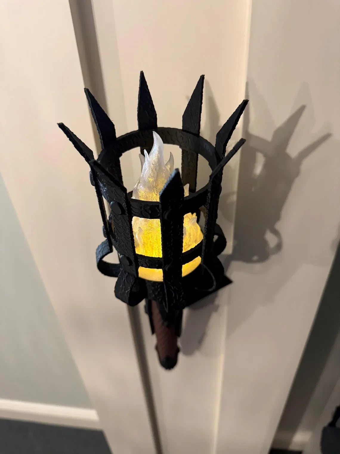 Decorative Medieval Torch Wall Sconce: Battery LED Realistic Candle