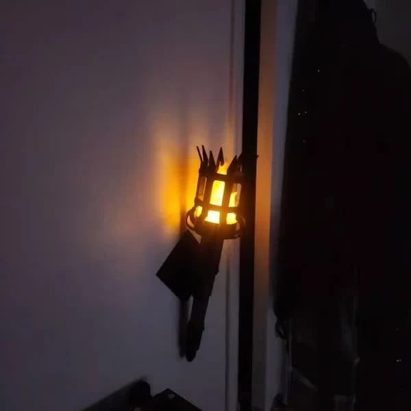 Decorative Medieval Torch Wall Sconce: Battery LED Realistic Candle