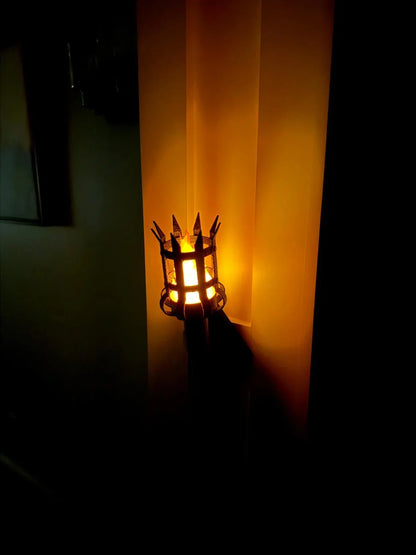 Decorative Medieval Torch Wall Sconce: Battery LED Realistic Candle