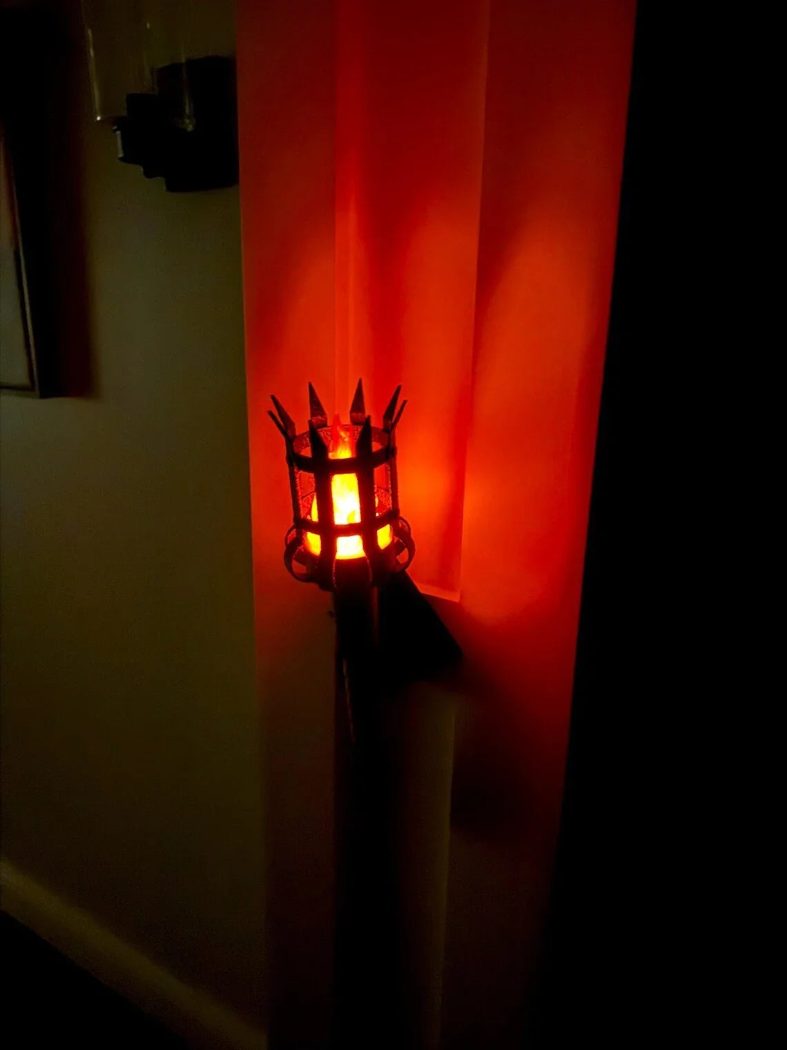 Decorative Medieval Torch Wall Sconce: Battery LED Realistic Candle