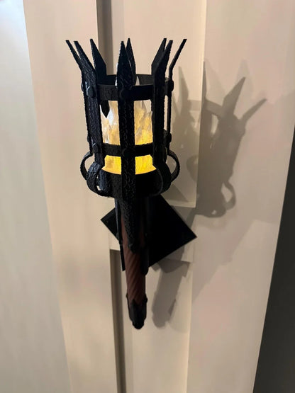 Decorative Medieval Torch Wall Sconce: Battery LED Realistic Candle