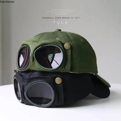 Distinctive Men's Korean-Style Pilot Baseball Cap for Everyday Wear