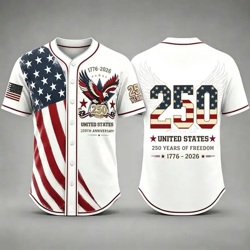 Distinctive Men's USA 250th Anniversary Baseball Jersey Patriotic