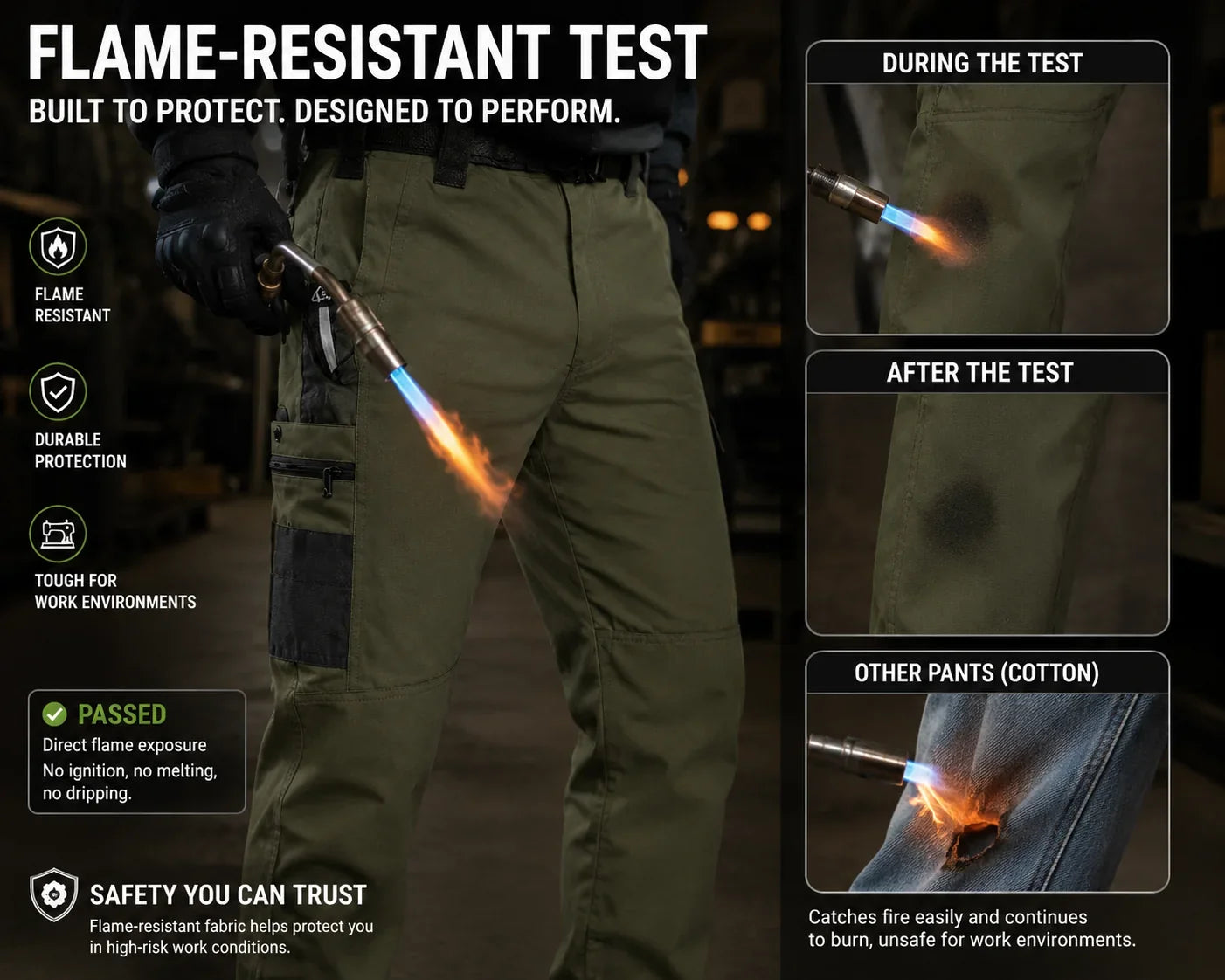 Purpose-Built Men’s FR Tactical Work Pants – Flame-Resistant, Tougher