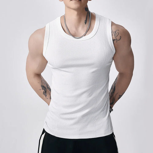 Purpose-Built Men's Wide Strap Ribbed Tank Top for Everyday Use
