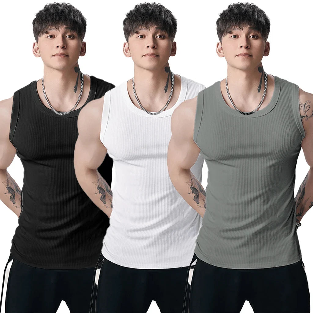 Purpose-Built Men's Wide Strap Ribbed Tank Top for Everyday Use