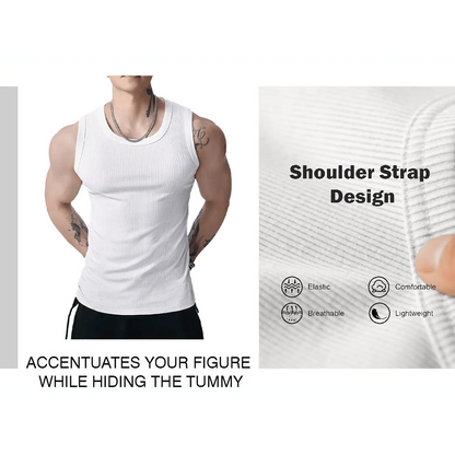 Purpose-Built Men's Wide Strap Ribbed Tank Top for Everyday Use