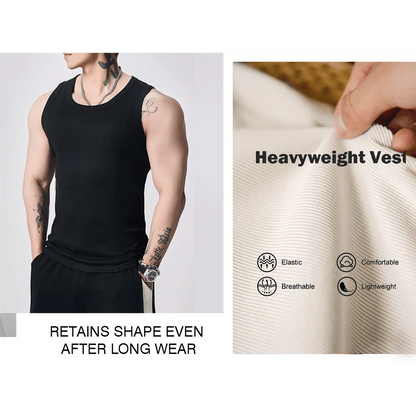 Purpose-Built Men's Wide Strap Ribbed Tank Top for Everyday Use