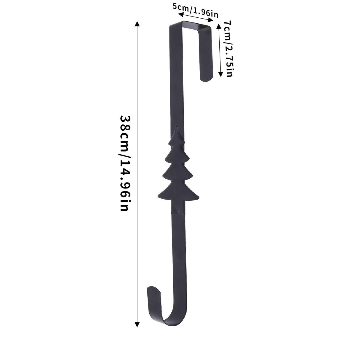 Space-Saving Metal Over The Door Wreath Hanger – Snowflake Tree Star