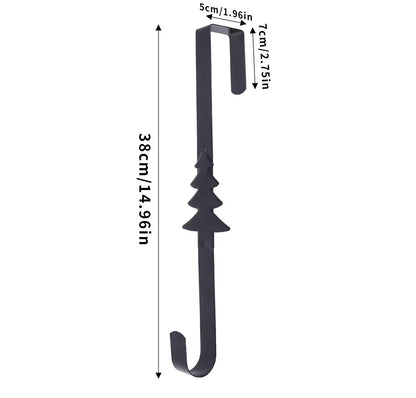Space-Saving Metal Over The Door Wreath Hanger – Snowflake Tree Star