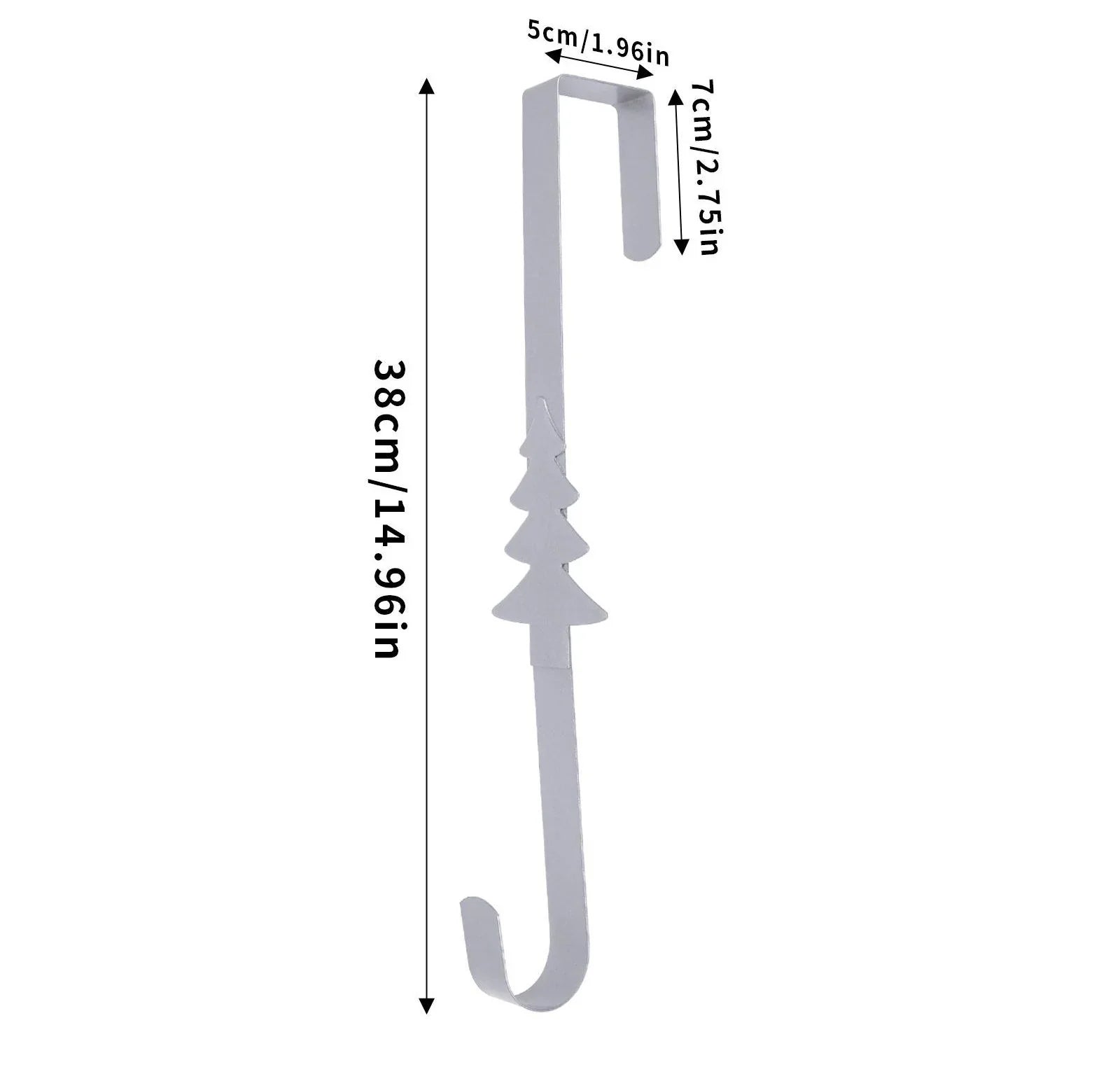 Space-Saving Metal Over The Door Wreath Hanger – Snowflake Tree Star