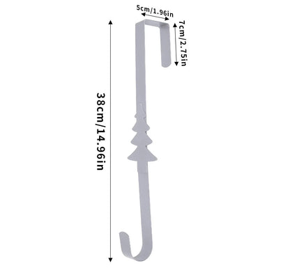 Space-Saving Metal Over The Door Wreath Hanger – Snowflake Tree Star