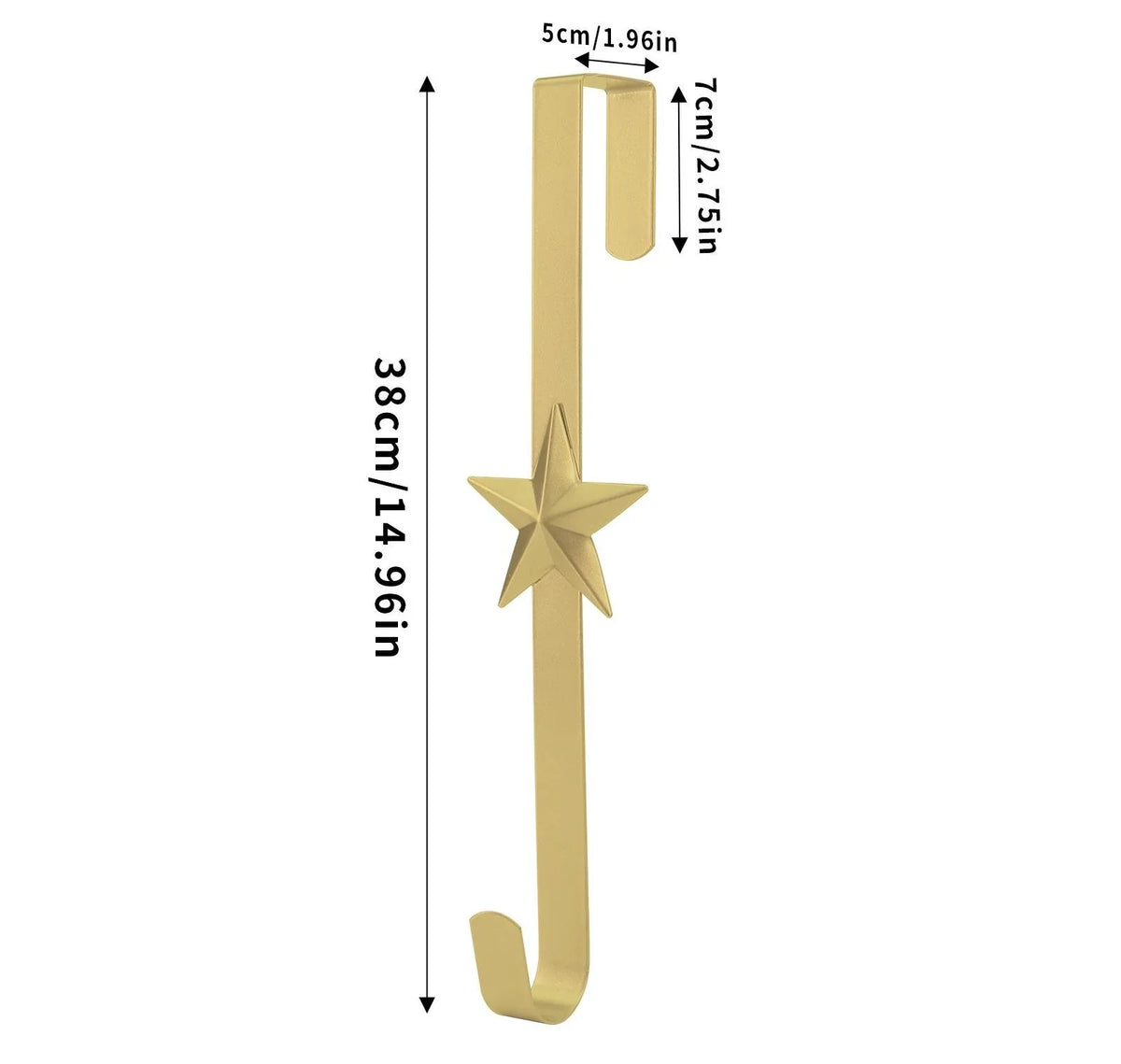 Space-Saving Metal Over The Door Wreath Hanger – Snowflake Tree Star