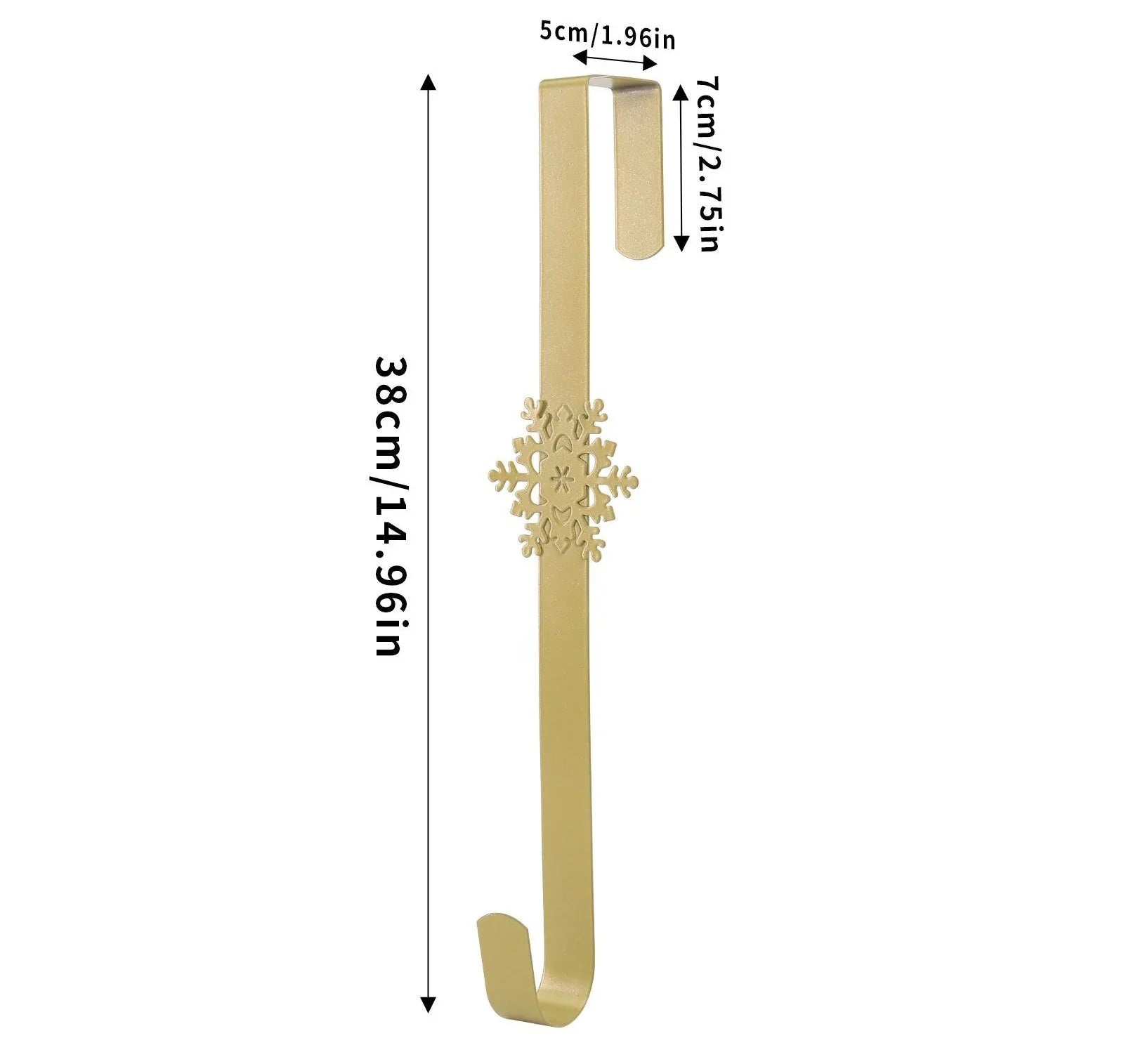 Space-Saving Metal Over The Door Wreath Hanger – Snowflake Tree Star
