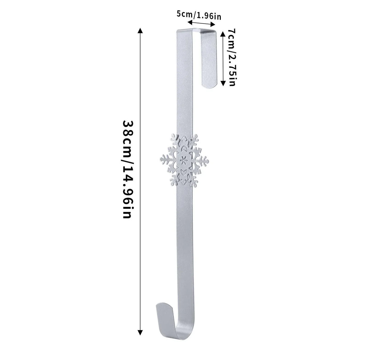 Space-Saving Metal Over The Door Wreath Hanger – Snowflake Tree Star