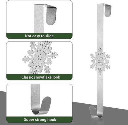 Space-Saving Metal Over The Door Wreath Hanger – Snowflake Tree Star