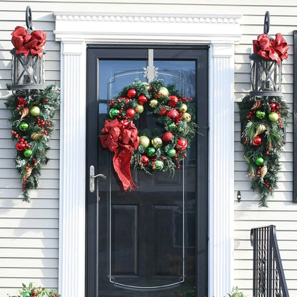 Space-Saving Metal Over The Door Wreath Hanger – Snowflake Tree Star