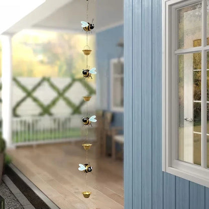 Outdoor Whimsical Bee Rain Chain – Transforming Rainy Days into a