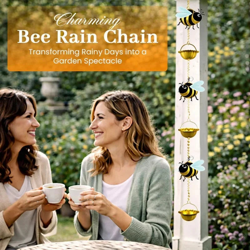 Outdoor Whimsical Bee Rain Chain – Transforming Rainy Days into a