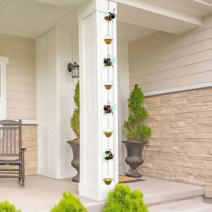 Outdoor Whimsical Bee Rain Chain – Transforming Rainy Days into a
