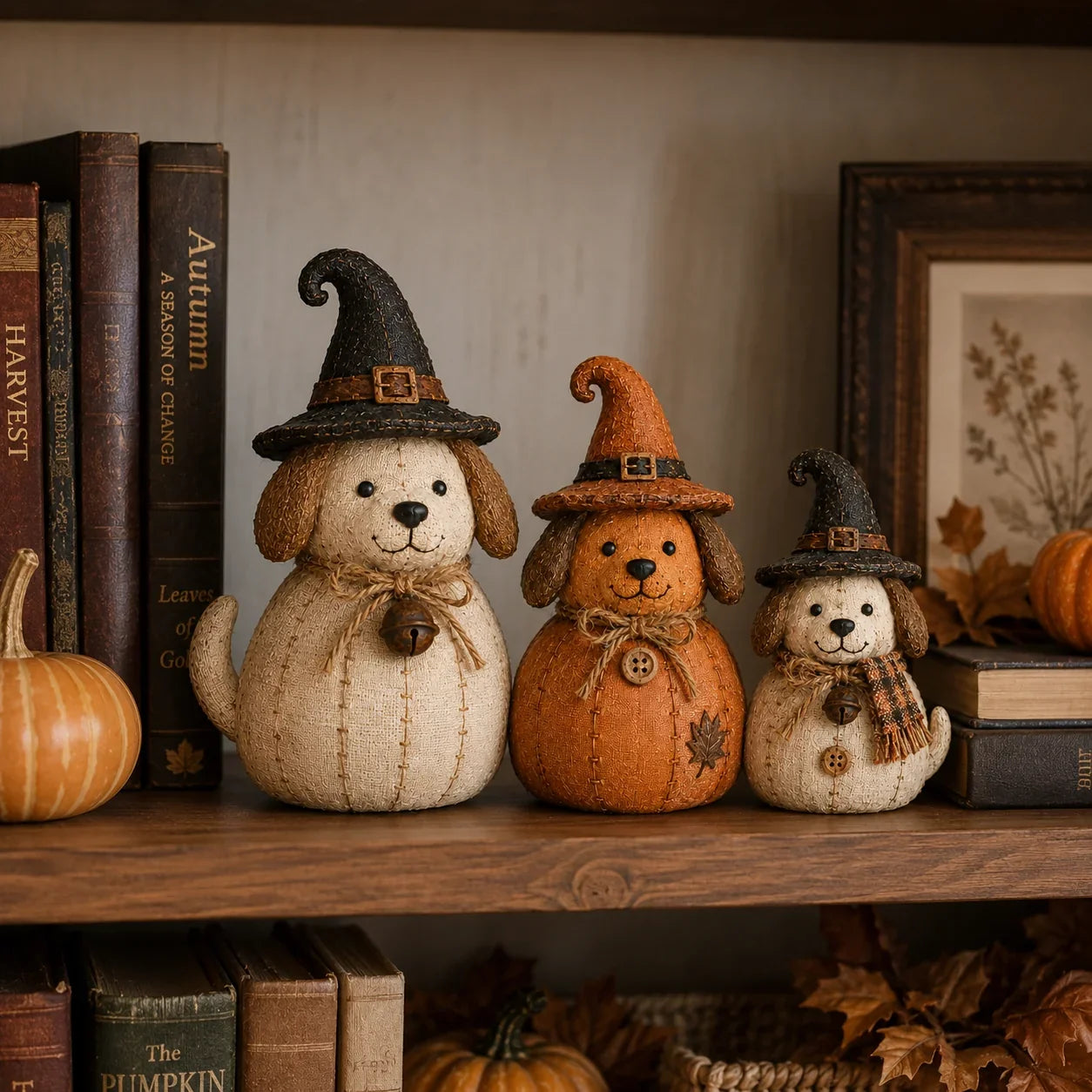 Pet-Friendly Vintage Witch Cat & Dog Decor Set for Daily Pet Care
