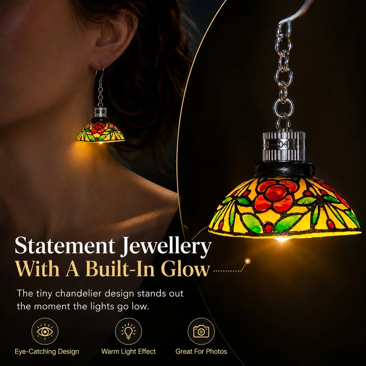 Decorative Light-Up Chandelier Earrings – The Perfect Party Accessory