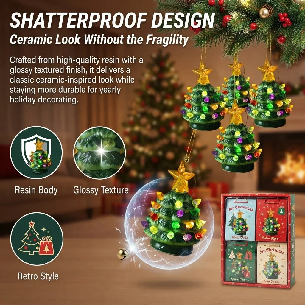 Space-Saving Mini Nostalgic Tree Ornaments with Gift