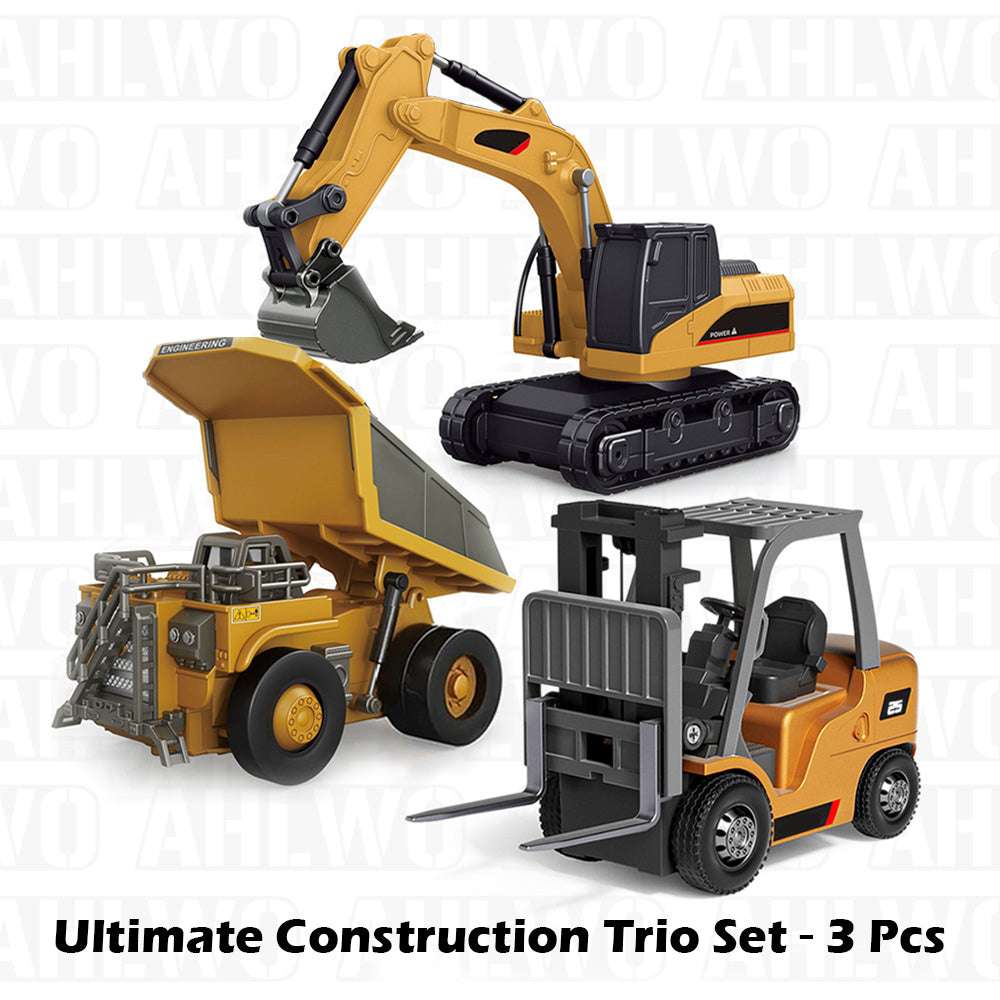 Vehicle-Ready RC Construction Vehicle Toy Set with Excavator, Dump