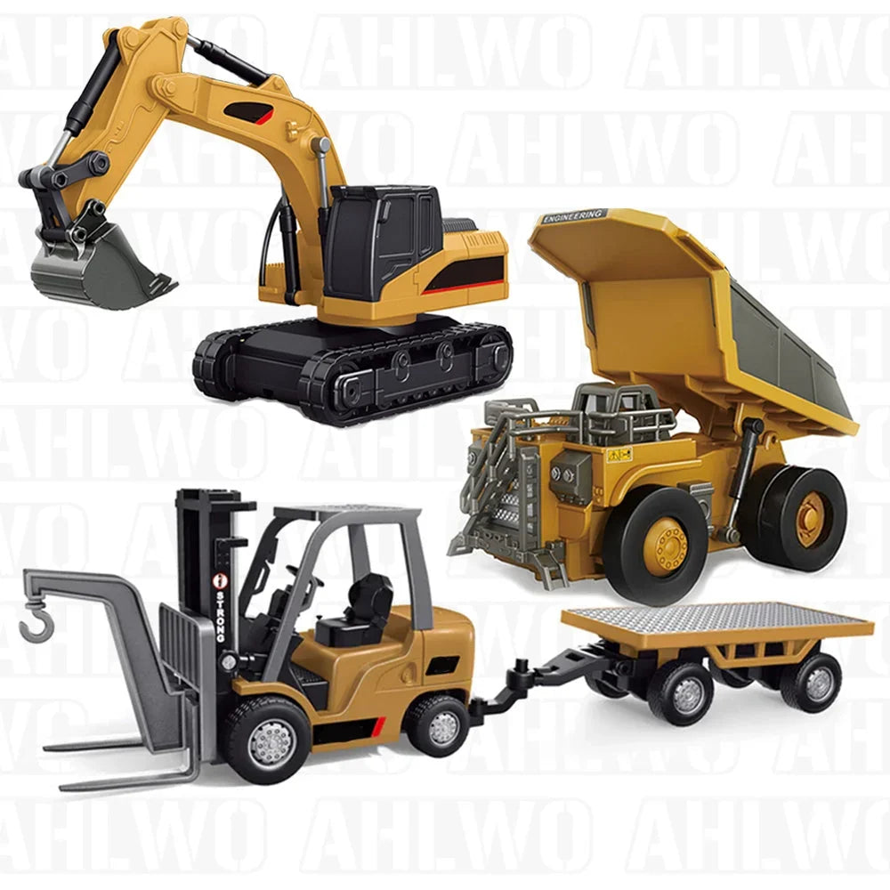 Vehicle-Ready RC Construction Vehicle Toy Set with Excavator, Dump