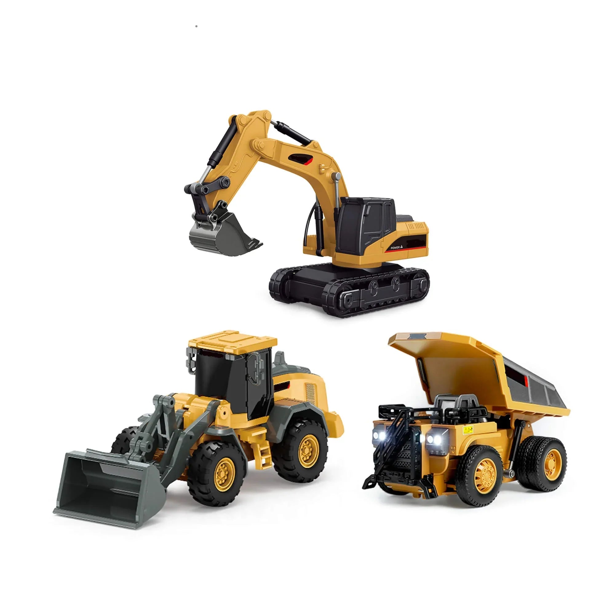 Vehicle-Ready RC Construction Vehicle Toy Set with Excavator, Dump