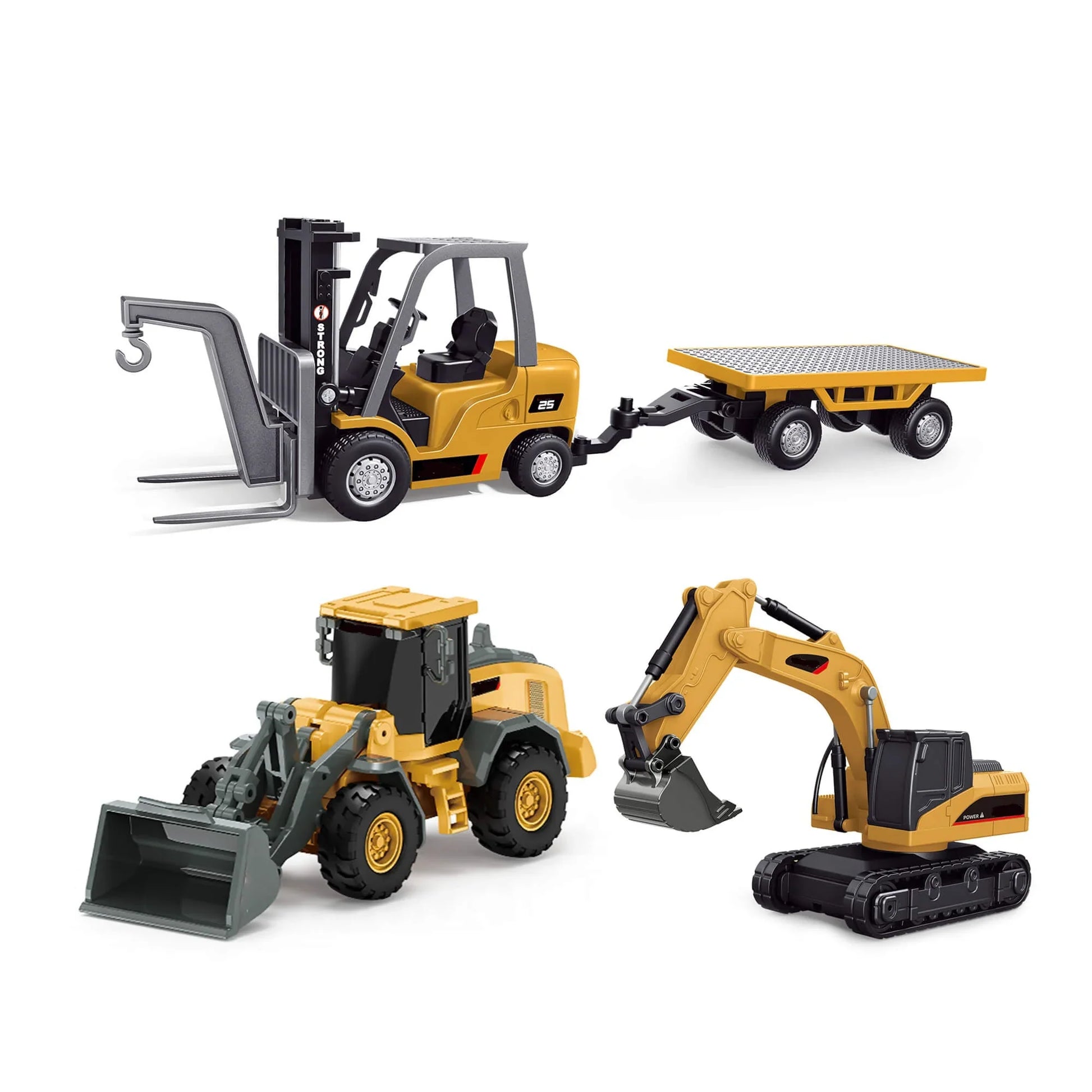 Vehicle-Ready RC Construction Vehicle Toy Set with Excavator, Dump