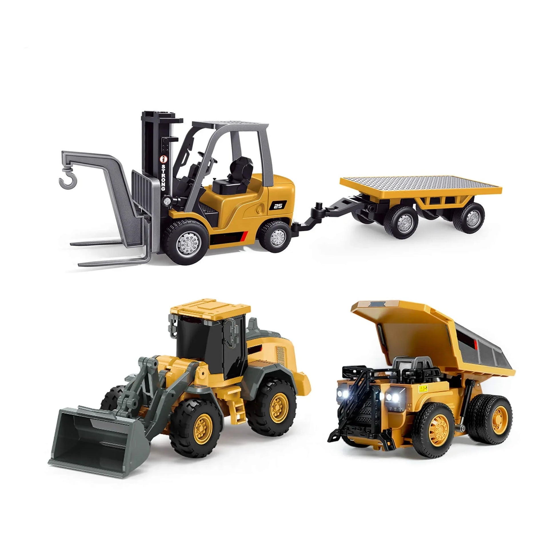Vehicle-Ready RC Construction Vehicle Toy Set with Excavator, Dump