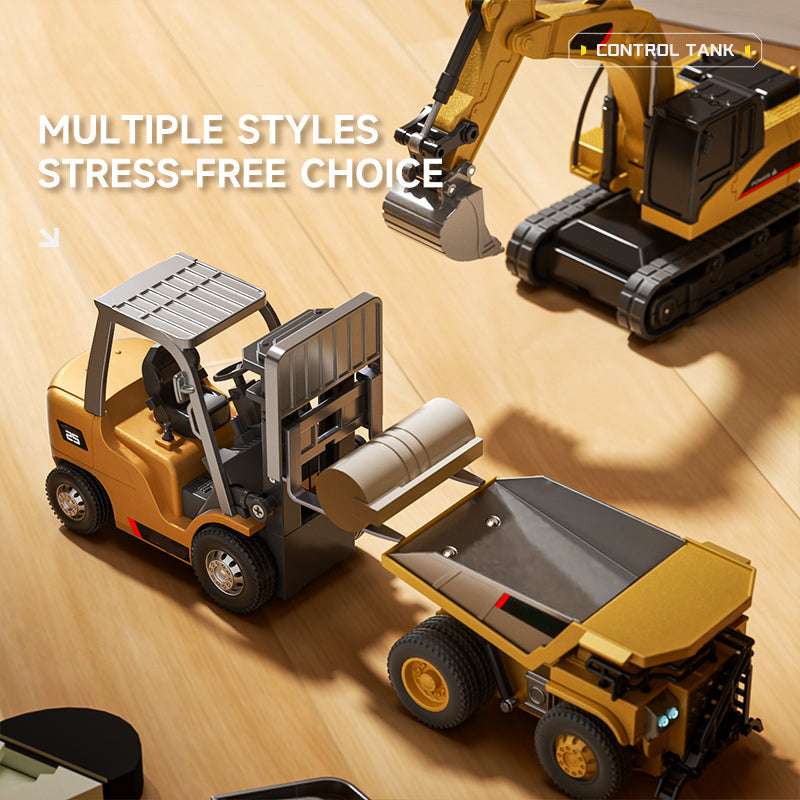 Vehicle-Ready RC Construction Vehicle Toy Set with Excavator, Dump