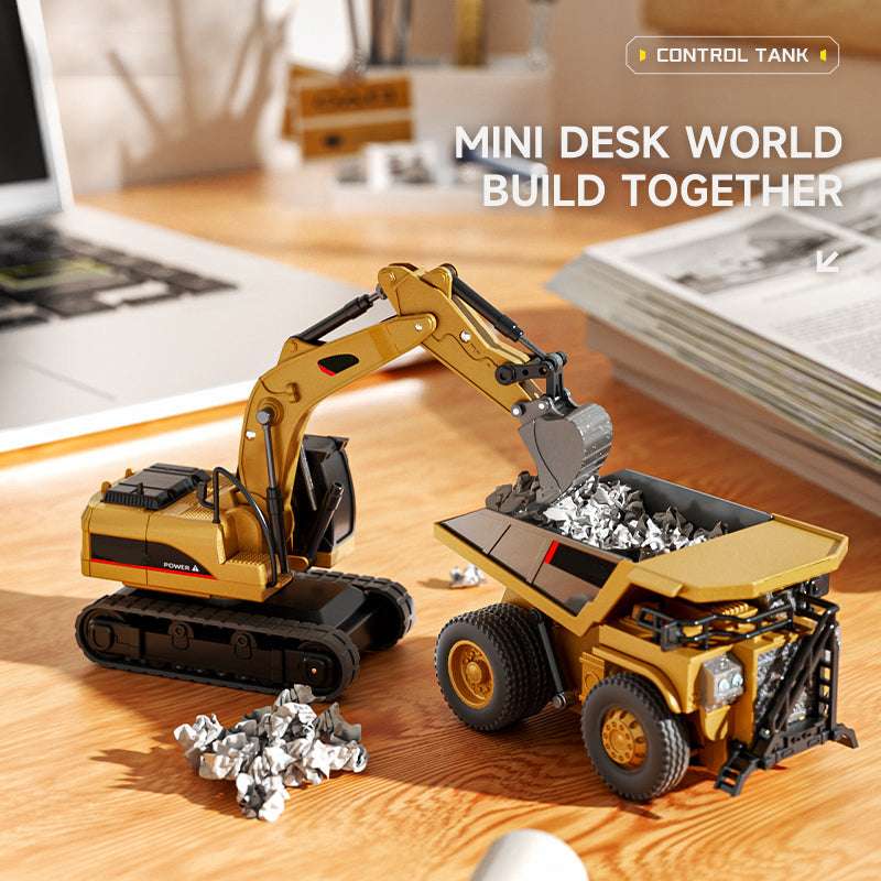 Vehicle-Ready RC Construction Vehicle Toy Set with Excavator, Dump