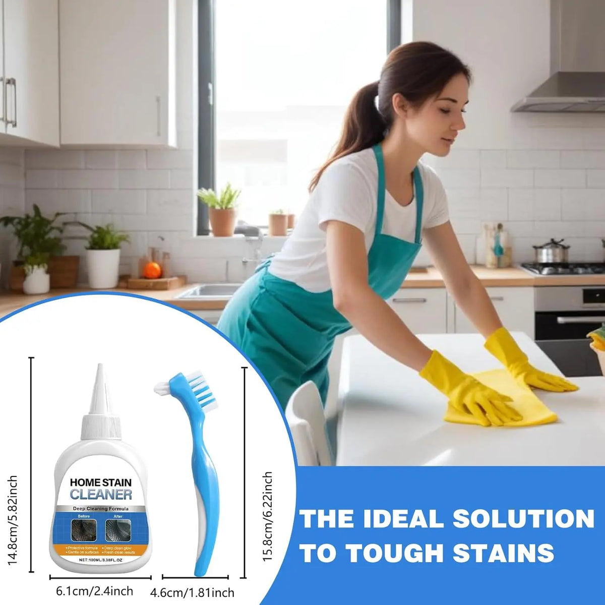 Clinging Mold-Stain Cleaning Gel and Detail Scrub Brush
