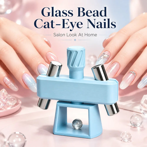 Pet-Friendly Glass Bead Cat-Eye Nail Magnet Tool – 3D Cat-Eye