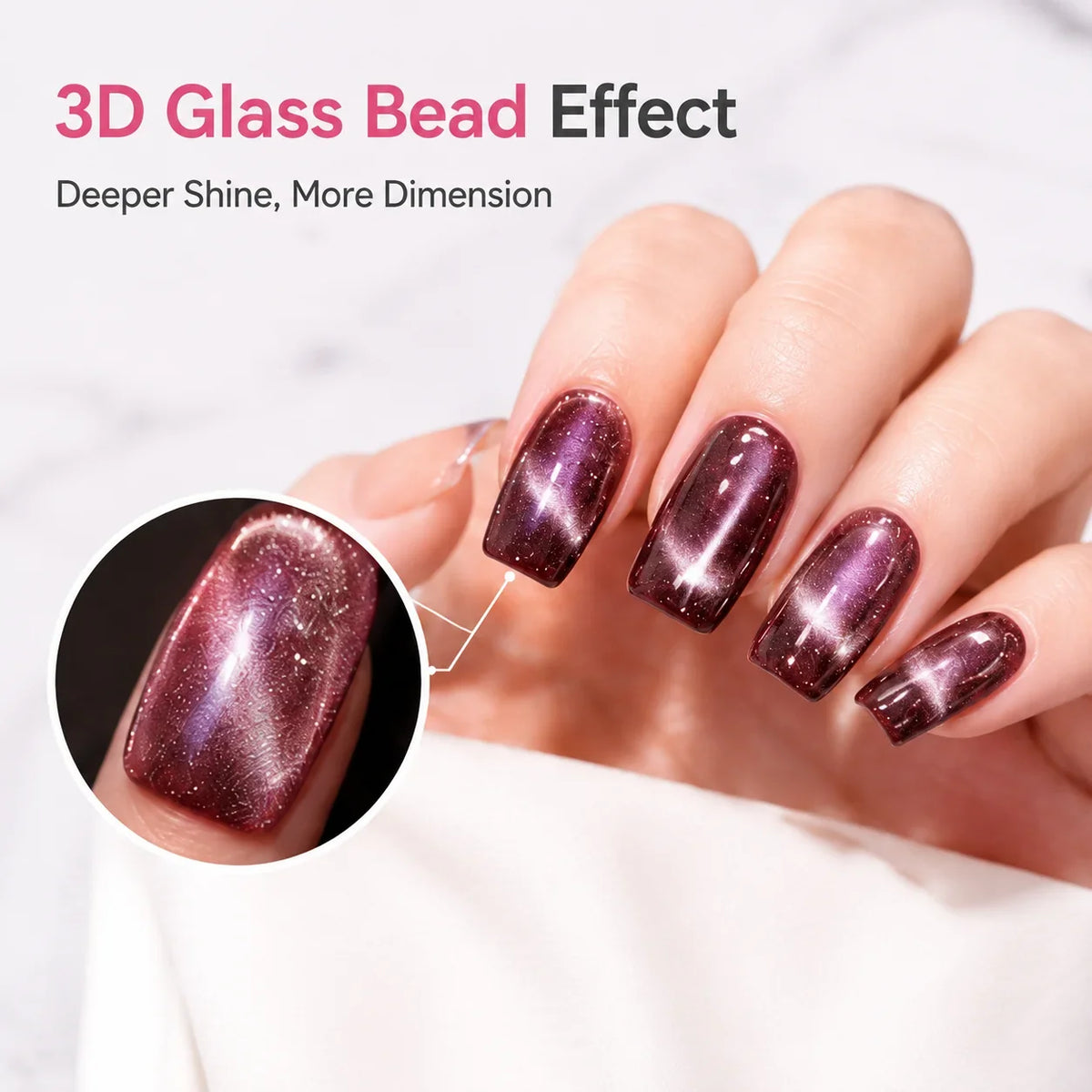 Pet-Friendly Glass Bead Cat-Eye Nail Magnet Tool – 3D Cat-Eye
