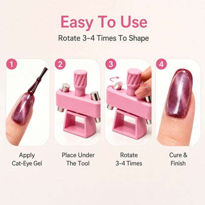 Pet-Friendly Glass Bead Cat-Eye Nail Magnet Tool – 3D Cat-Eye
